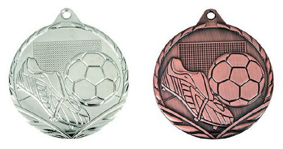 Voetbal Medaille E 243 Zilver-Brons compleet OP=OP!!